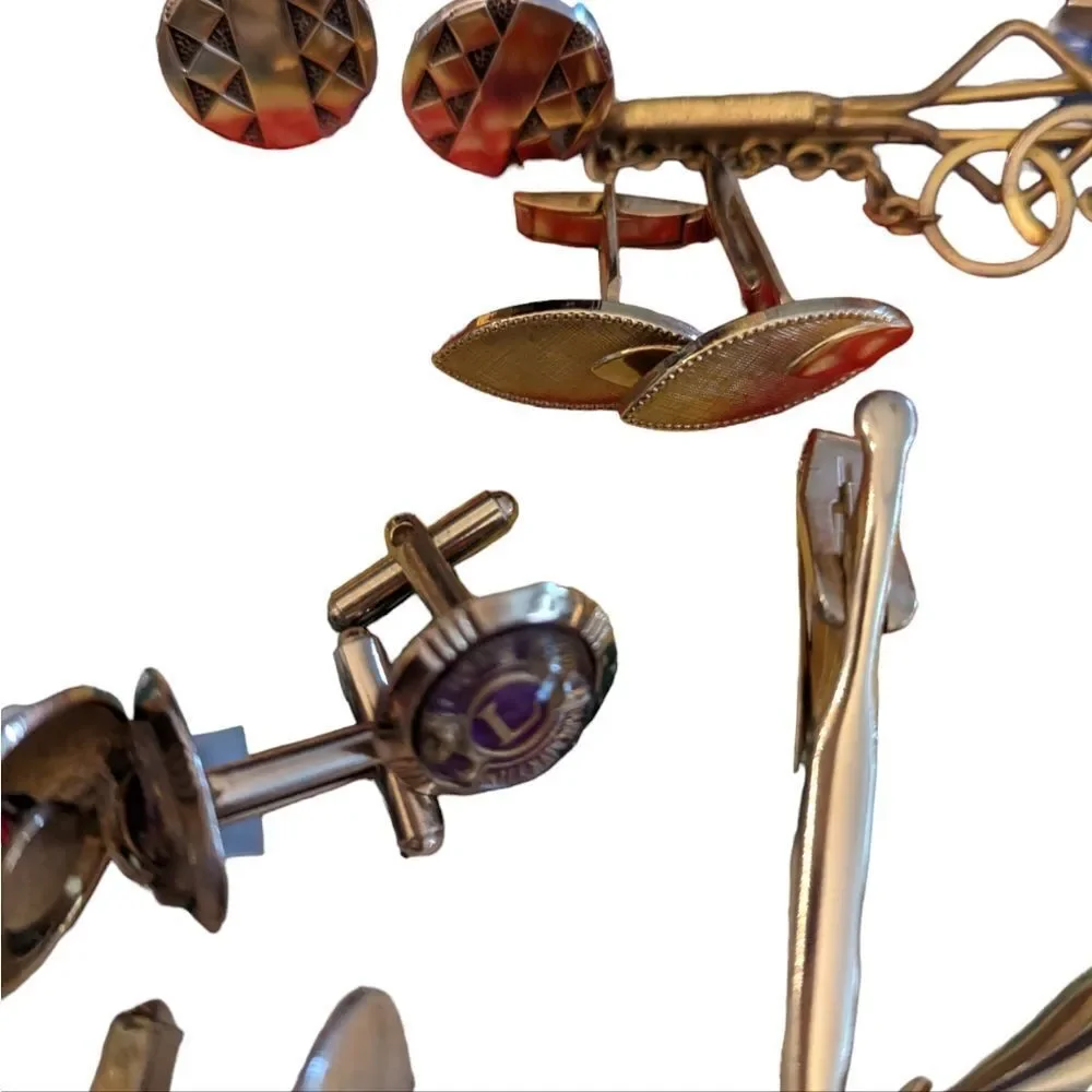 Collection of Vintage‎ Cufflinks Tie Clips and Dress Set for Men
